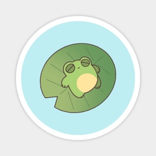 Frog Sleeping on Lily Pad Magnet